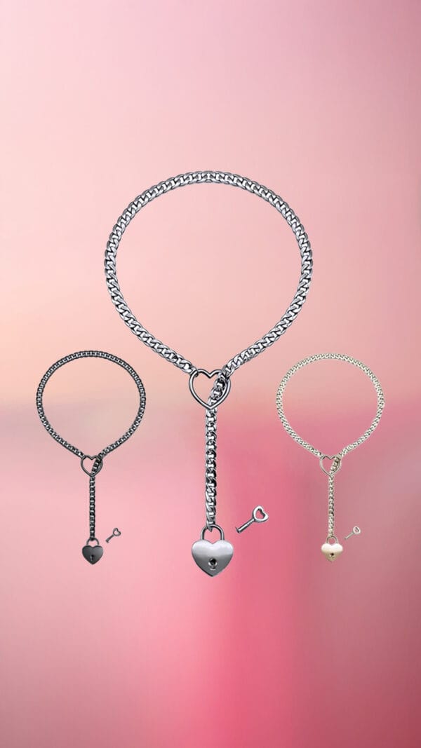Punk Rock Cuban Slip Chain Necklace – Heart O-Ring Lariat for Women