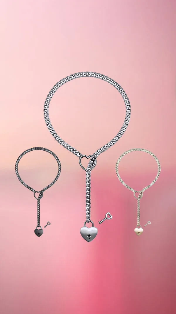 Punk Rock Cuban Slip Chain Necklace – Heart O-Ring Lariat for Women