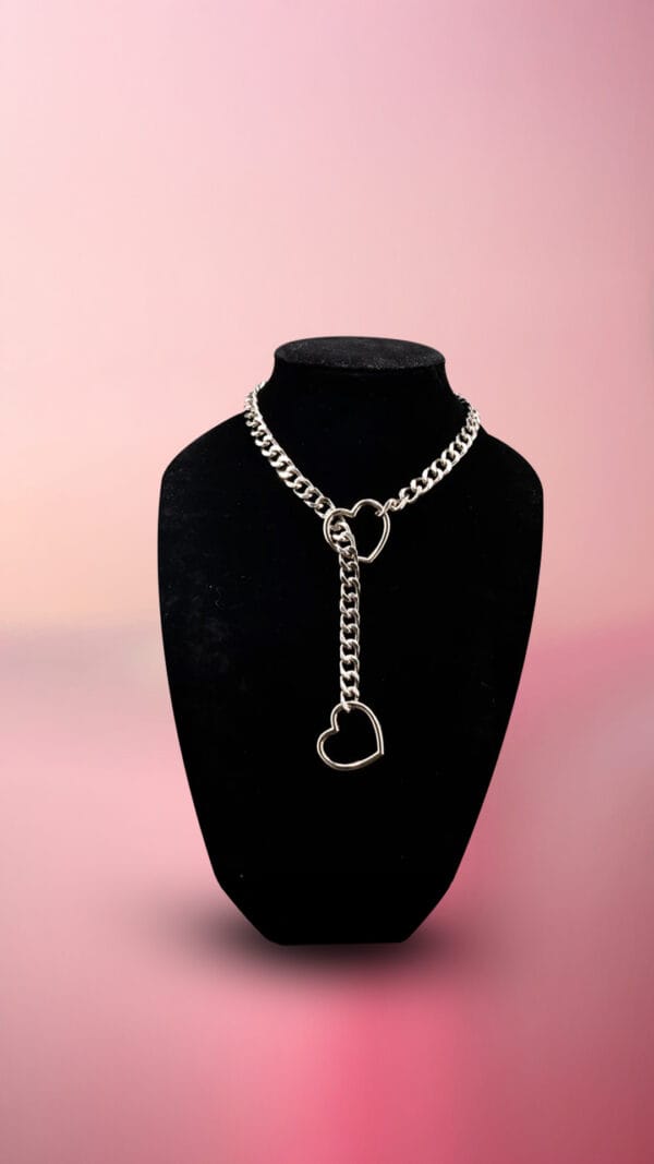 Heart Slip Chain Necklace Choker – Adjustable Punk Rock Choker for Women