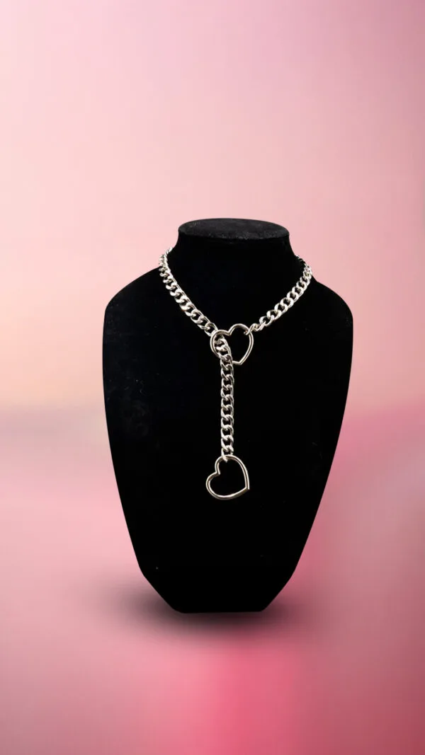 Heart Slip Chain Necklace Choker – Adjustable Punk Rock Choker for Women
