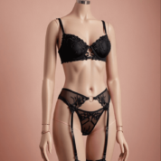 Sexy Lingerie Set for Women – 5-Pack Mesh Garter with Floral Embroidery