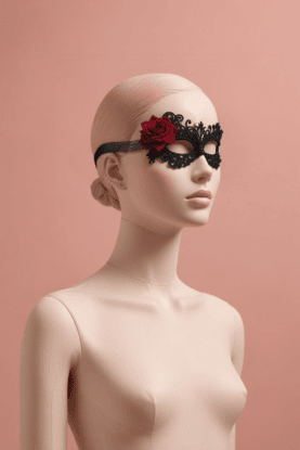 Women’s Lace Rose Masquerade Mask – Sexy Half Face Party Eye Mask for Halloween & Valentine’s