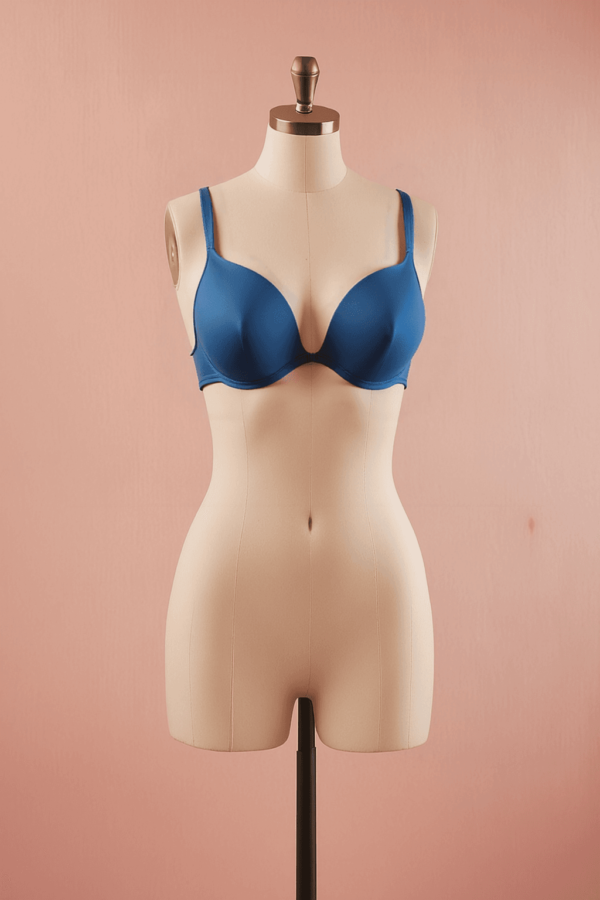 Women’s Push Up Underwire Bra – Blue Adjustable Strap Lingerie